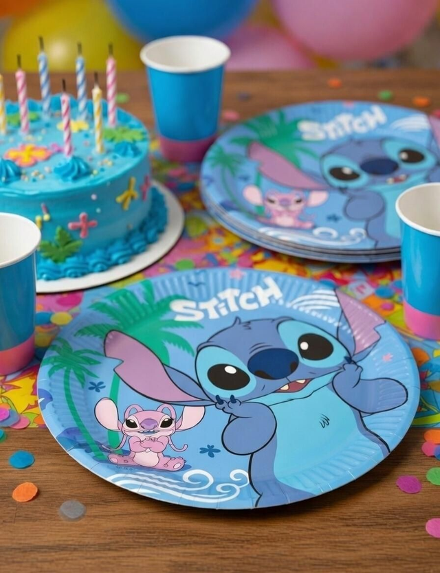 Lot 8 Assiettes en papier Disney Lilo et Stitch Angel 20 cm