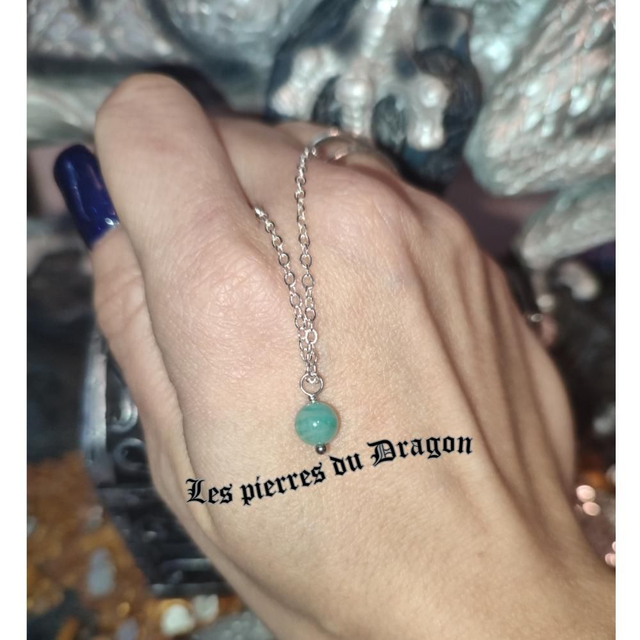 Collier fin amazonite 