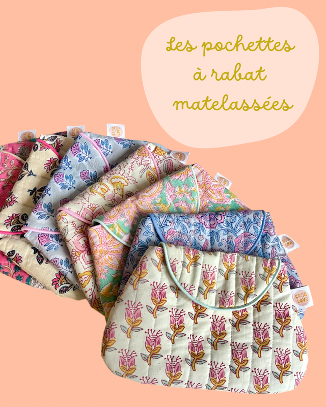 Pochette à rabat matelassée 