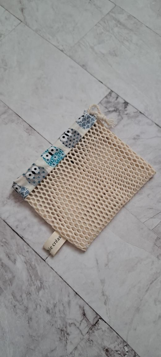 Filet à savon chouette bleu