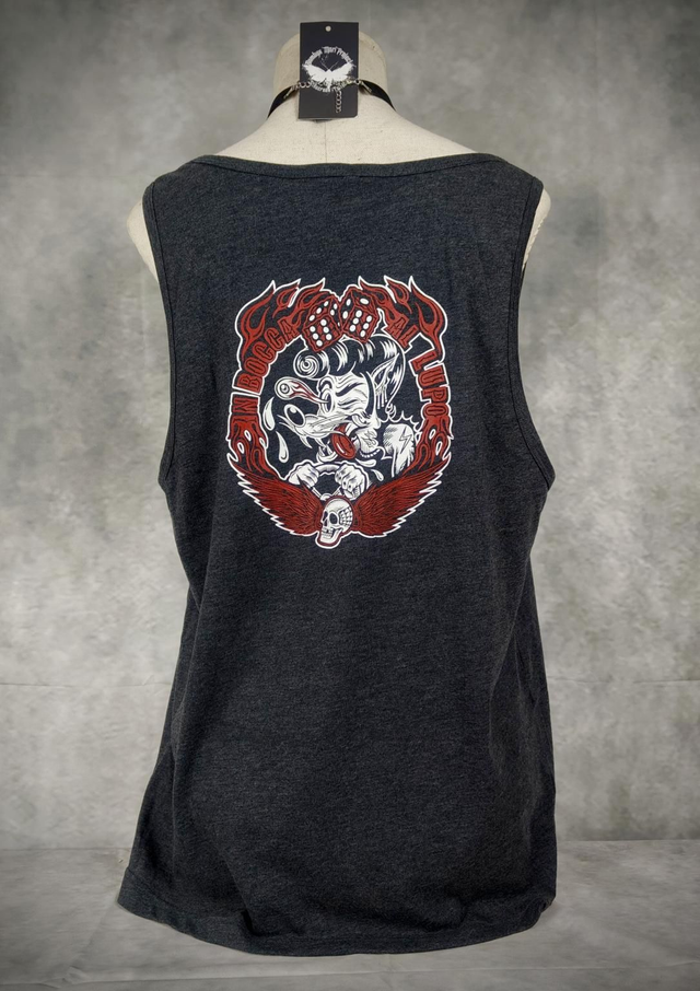 T-shirt Tank "Hot Rod Lupo" Gris asphalte