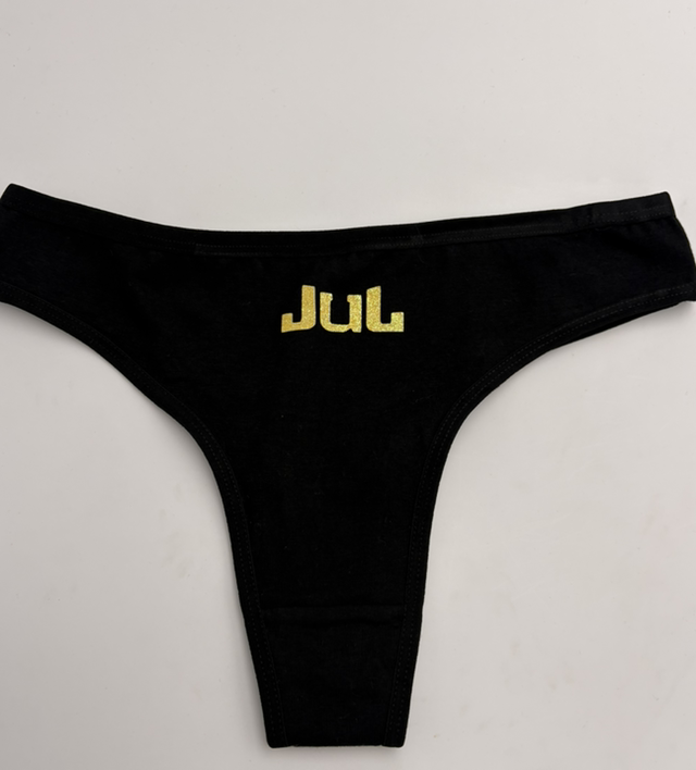 Tanga noir JuL jaune or phospho