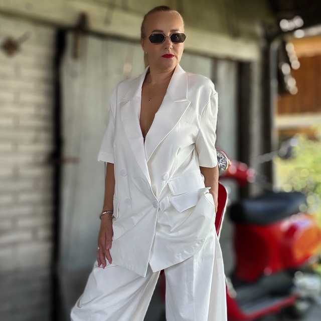 Oversize-Blazer Cray – Weiss