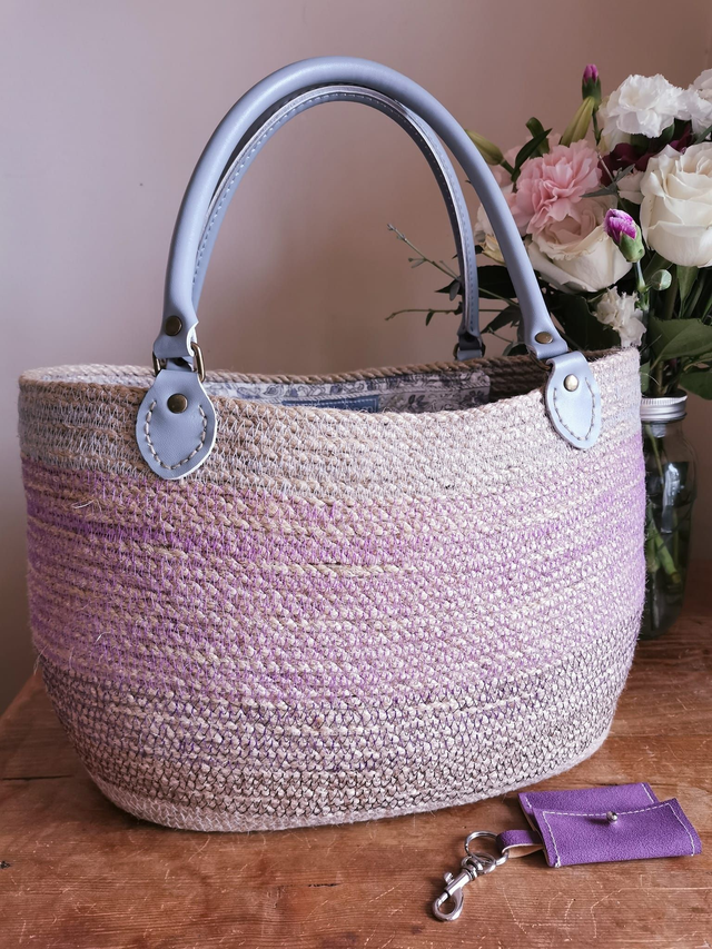 SOLD - Jute Handbag Basket - other colours to order