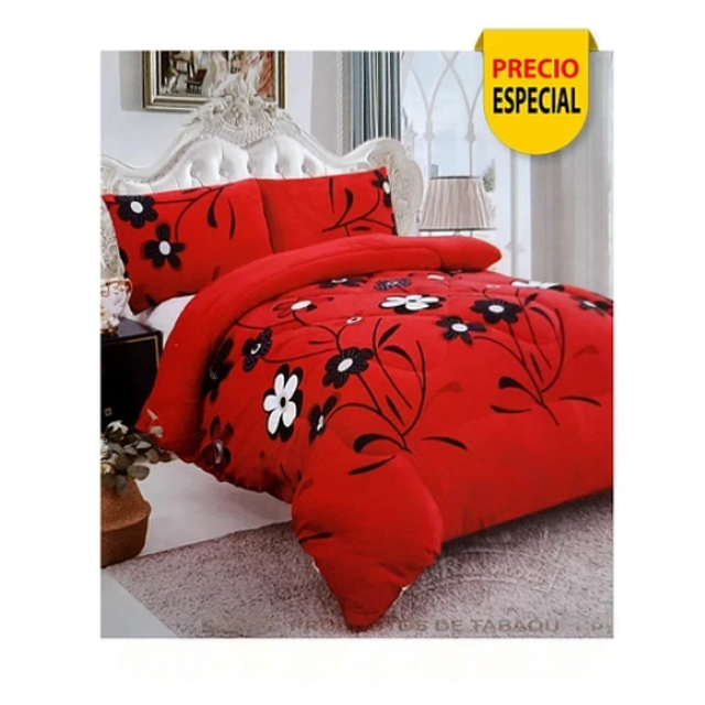 Plumón Sherpa 2 Plazas Rojo y Flores