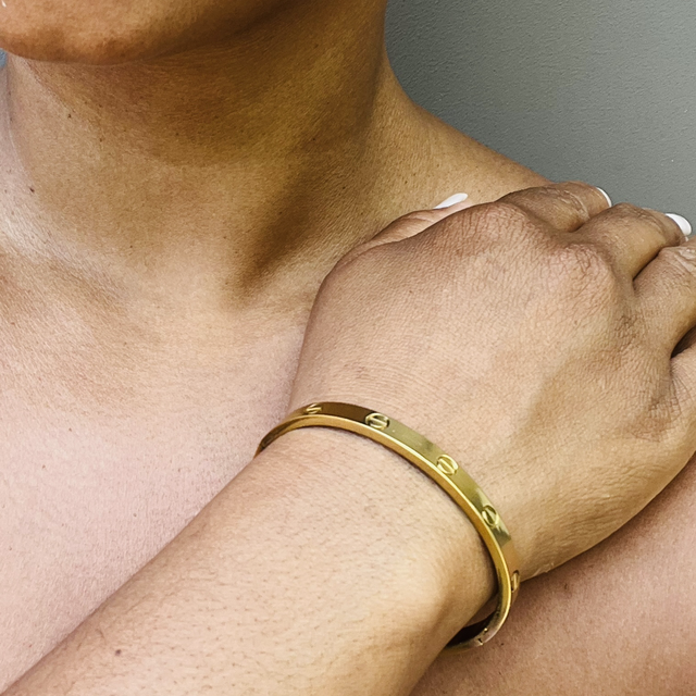 OVE armband van RVS geelgoud