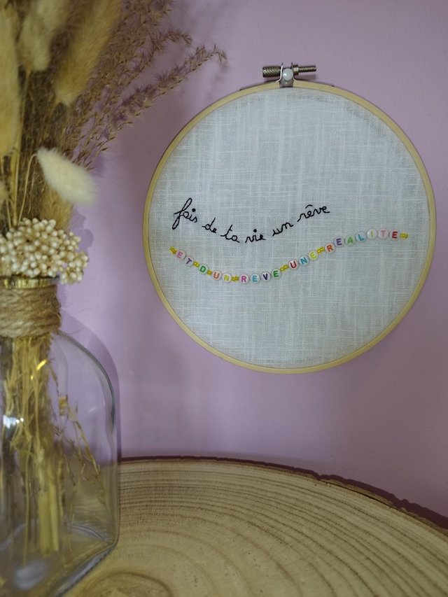 Cadre brodé #Fais de ta vie un rêve 