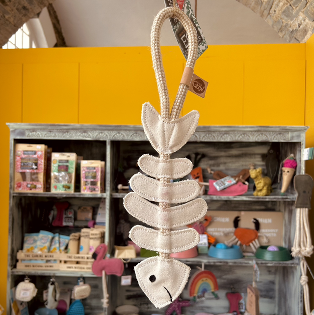Green & Wild's Thin Lizzie the Bonefish Eco Dog Toy