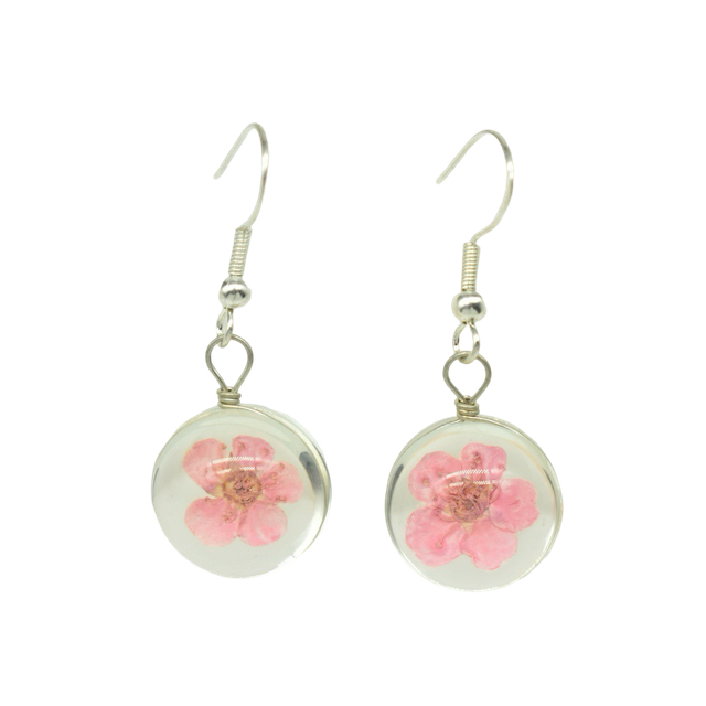 Cherry Blossom Hoop Earrings and Necklace 