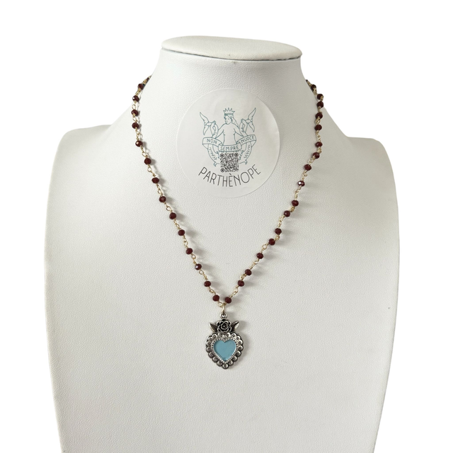 Cuore con rosa indaco