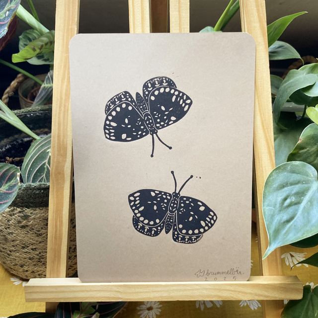 Linogravure A5 Papillons