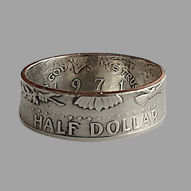 American Kennedy Half Dollar 1971 coin ring  