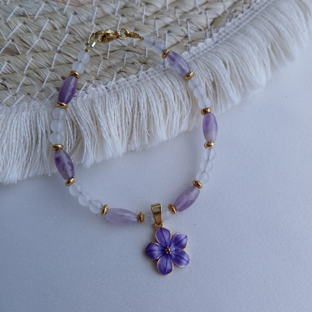 Dames armband Amethist kwarts en Rozenkwarts (1.192)