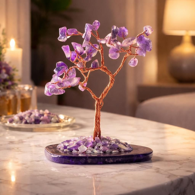 Arbre "Améthyste" sur agate