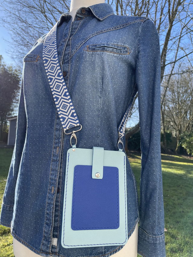 Sac en bandoulière vert d&#039;eau/bleu électrique