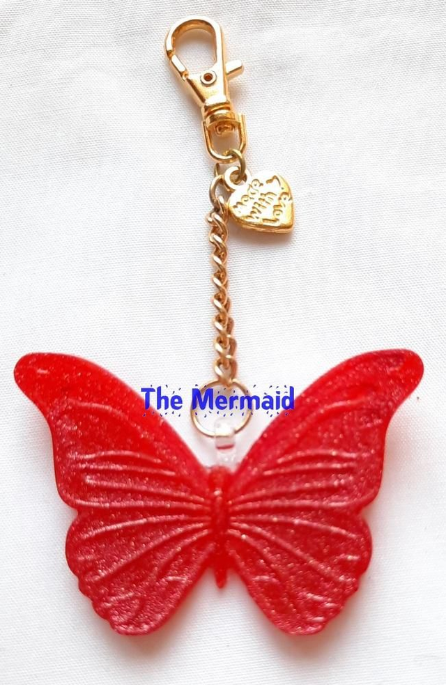resin vlinder sleutelhanger (verschillende kleuren verkrijgbaar)