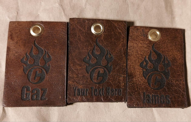 *CUSTOM CORP Sofa Leather Keyring 30 characters max