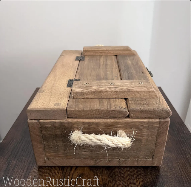 Rustic Red Oak Keepsake Chest | Memory Box