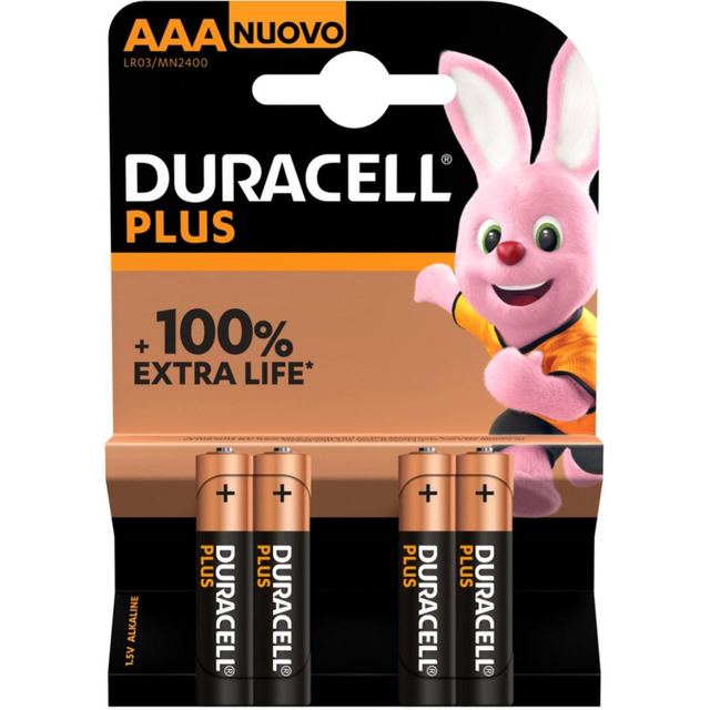 Duracell D141117 Batteries Alkaline Plus Power AAA 4pcs
