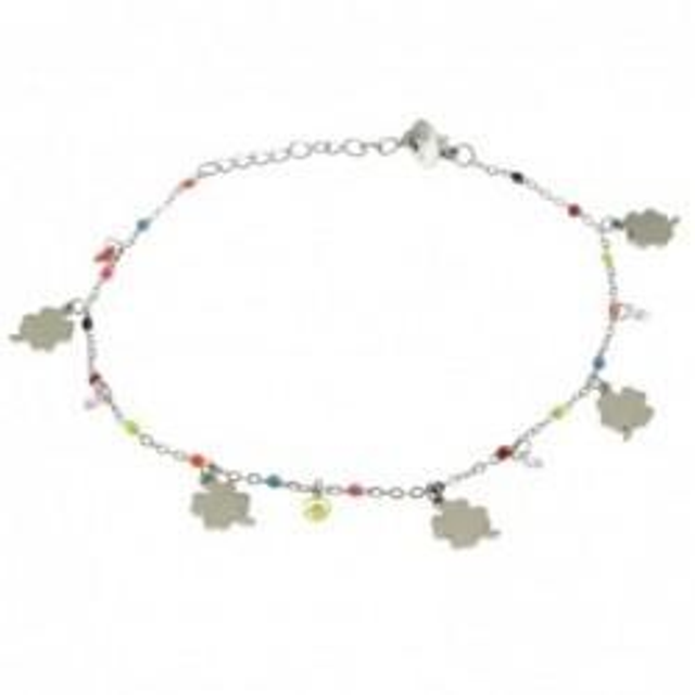 Cavigliera donna in acciaio con portafortuna 