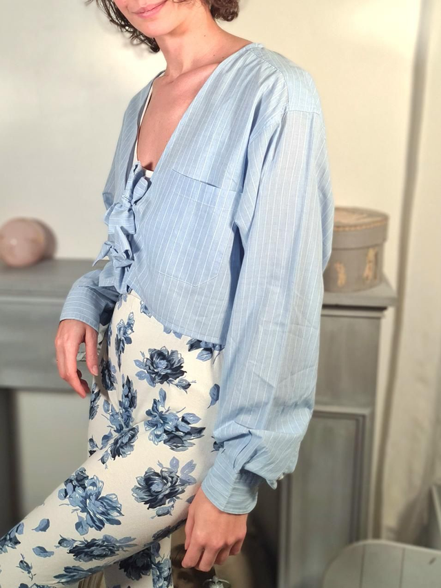 Blouse en tissus upcyclés