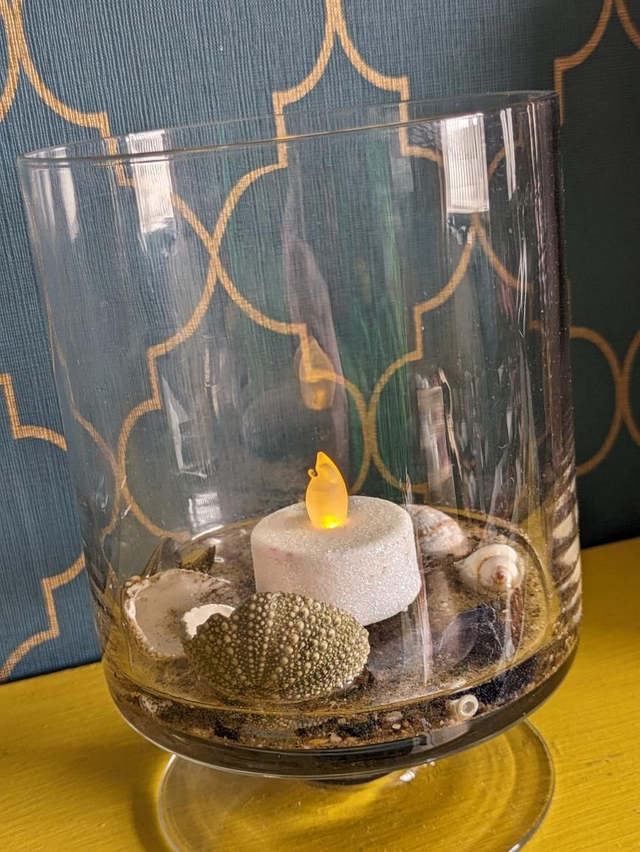 Sea theme glass candle holder 