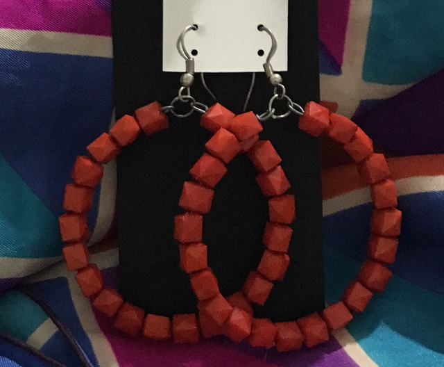 Red Hoop Earrings- RHE01