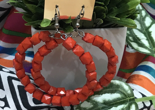 Orange Hoop Earrings- ORHE01