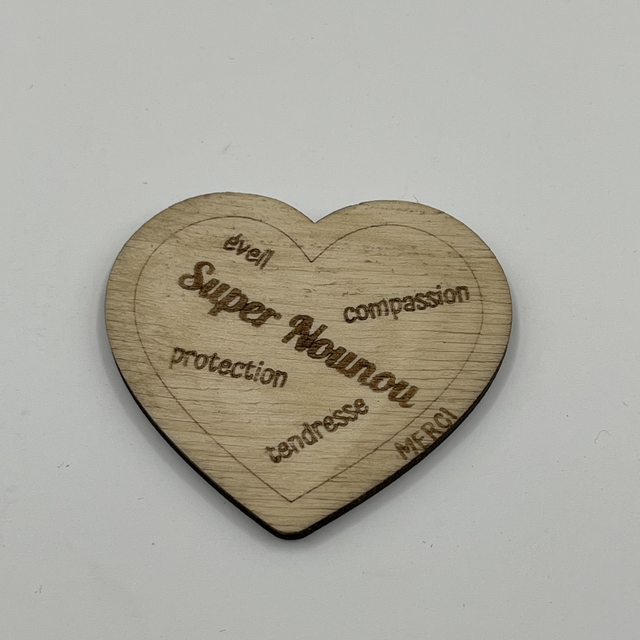 Magnet coeur merci Nounou