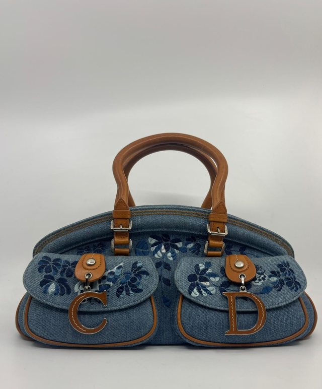 BOLSO DE MANO DENIM&amp;FLORAL DIOR 