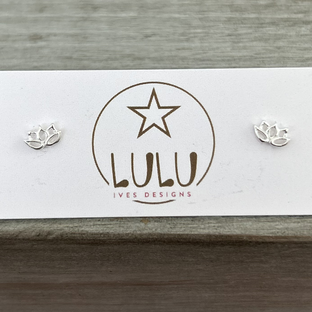 Sterling Silver Lotus Leaf Studs