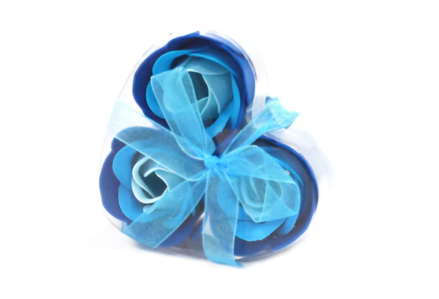 Cœur roses de savon bleue