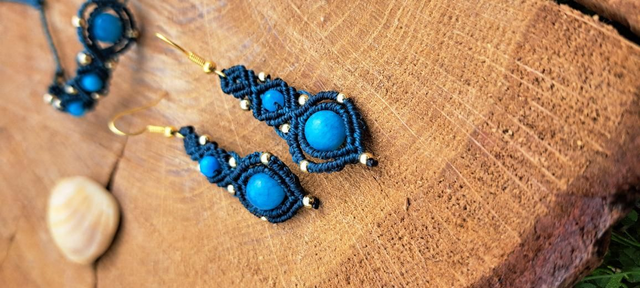 Parure micro-macramé Perles