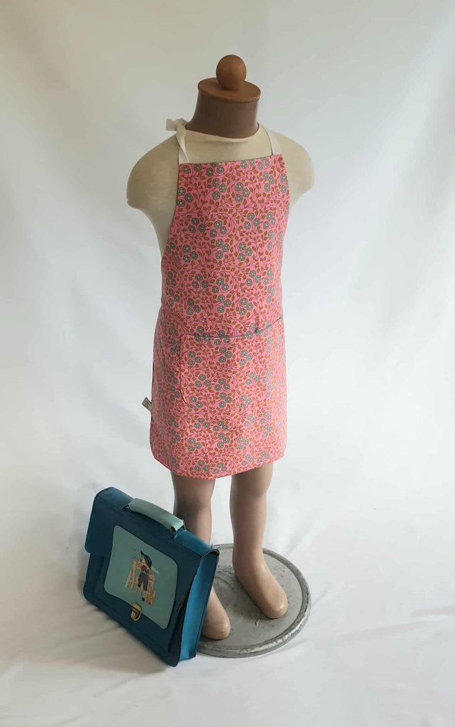 Tablier 3-5 ans "Jeanne" rose vif