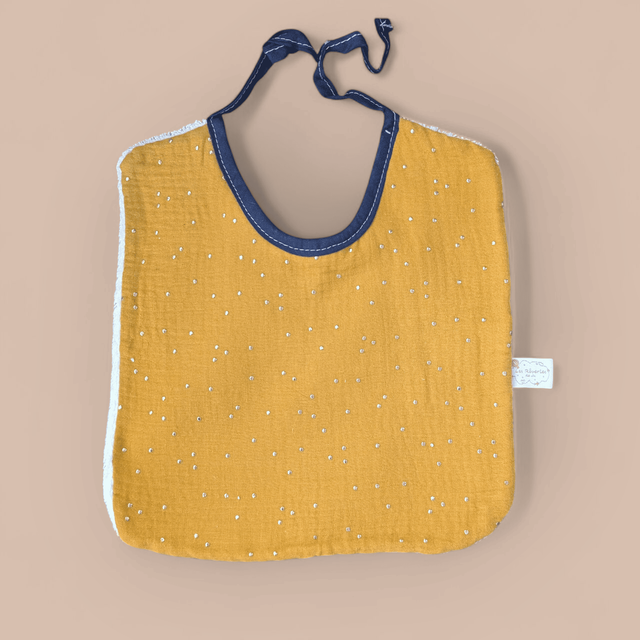 Bavoir classique Jaune à pois doré