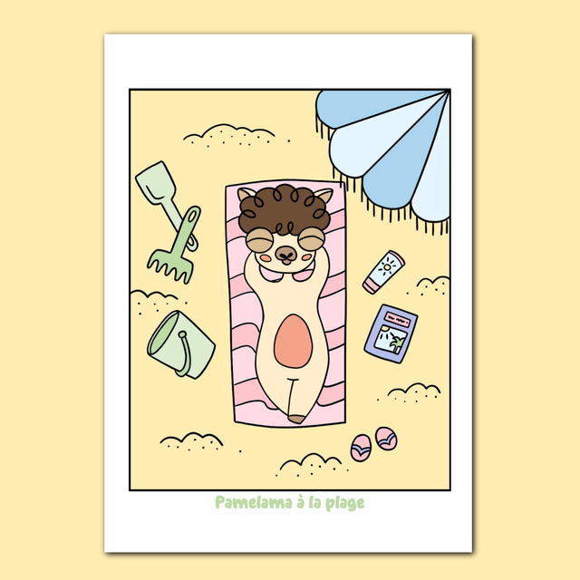 Carte Pamelama à la plage