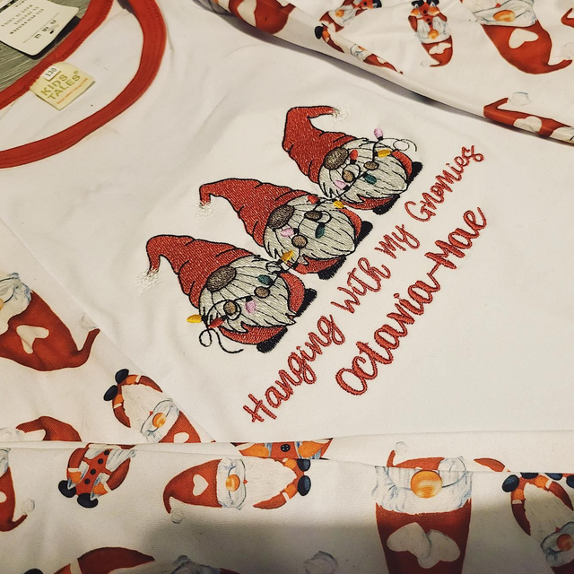 Gnomies Embroidered Christmas pyjamas