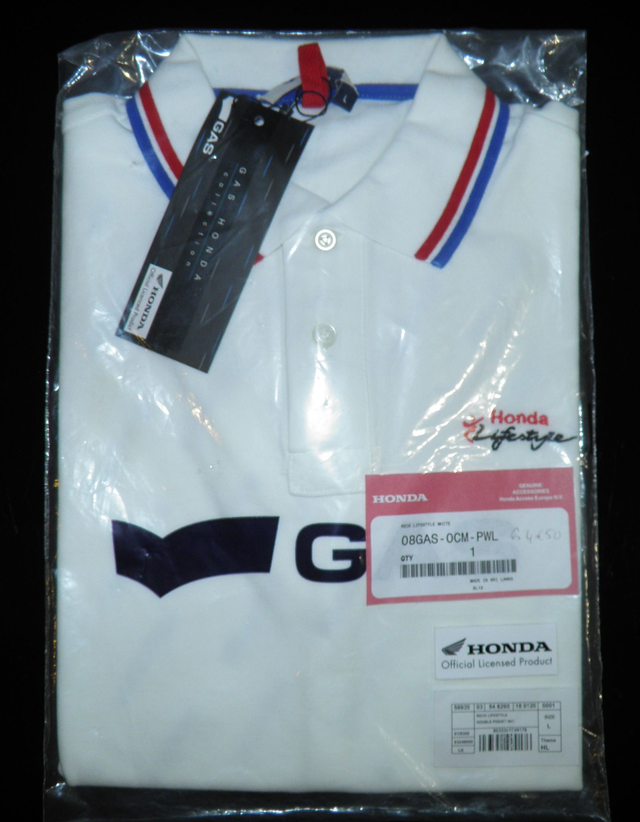 polo HONDA RECK LIFESTYLE blanc 08GAS-OCM-PWL taille L