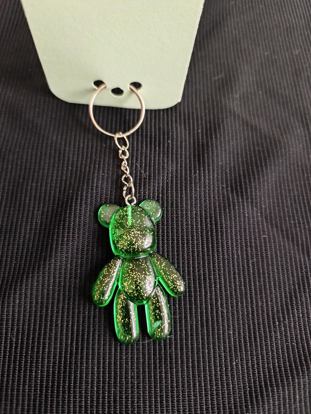 Porte-clé ourson vert 