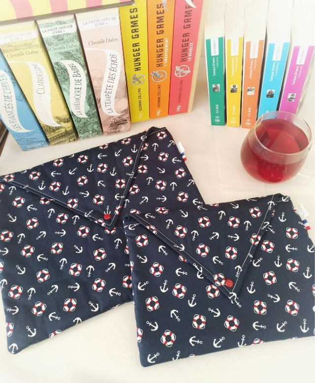 Housse de livre « Bouée et ancre marine »