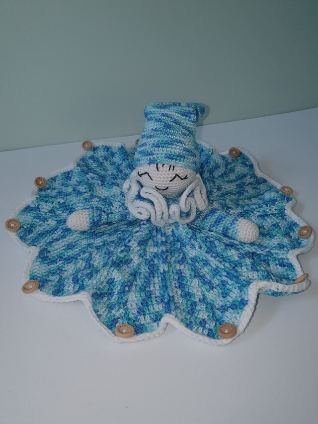 Doudou plat en dégradé de bleu