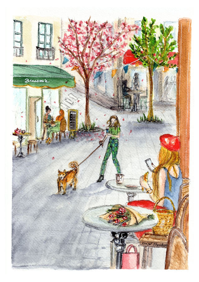 Bouquet du matin - Aquarelle originale 