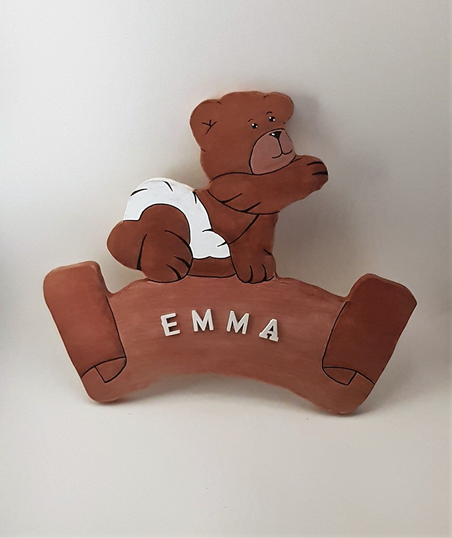 plaque de porte ourson