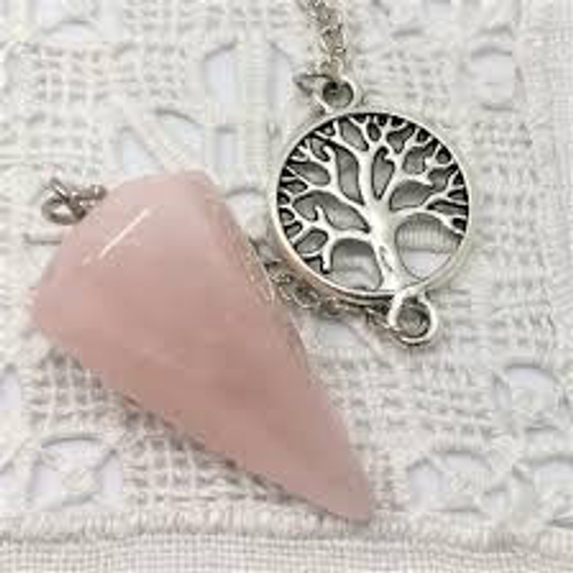 Rose Quartz Tree of Life Pendulum