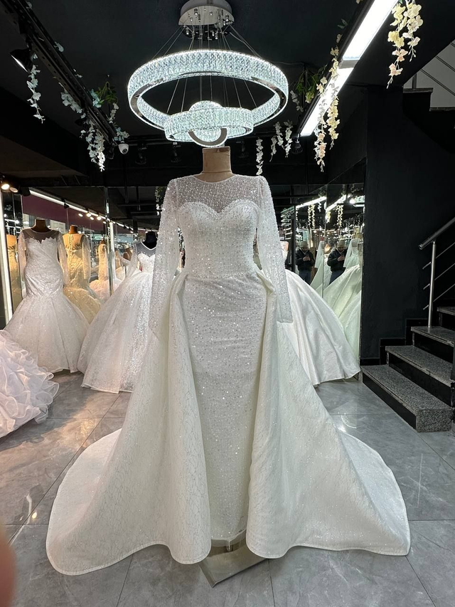 Robe de Mariée Sirène Col Coeur Full Paillettes / Réf : RMS79