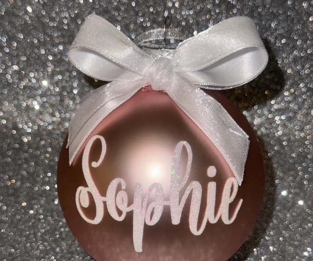 Christmas Glass Bauble (with bow)