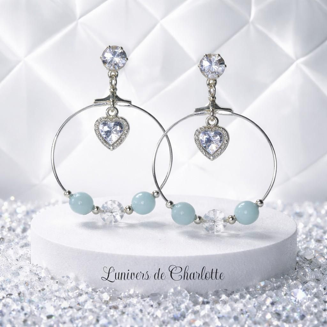 Boucles d'oreilles "Aigue-marine" BO-172