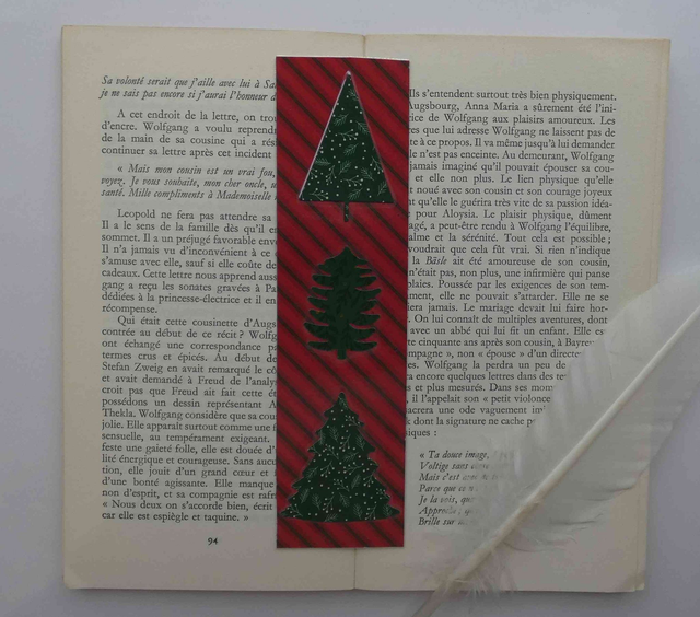Le marque-page aux sapins de Noël