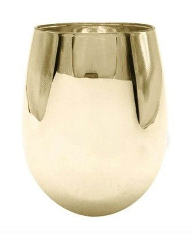 Copo de Vidro Cristal P/ Vinho Cromado - 540ml