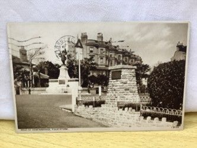 Folkestone, Road of Remembrance, Kent, Posted 1929 Upton's Bazaar Postcard. Our Ref No. R186 £2.50